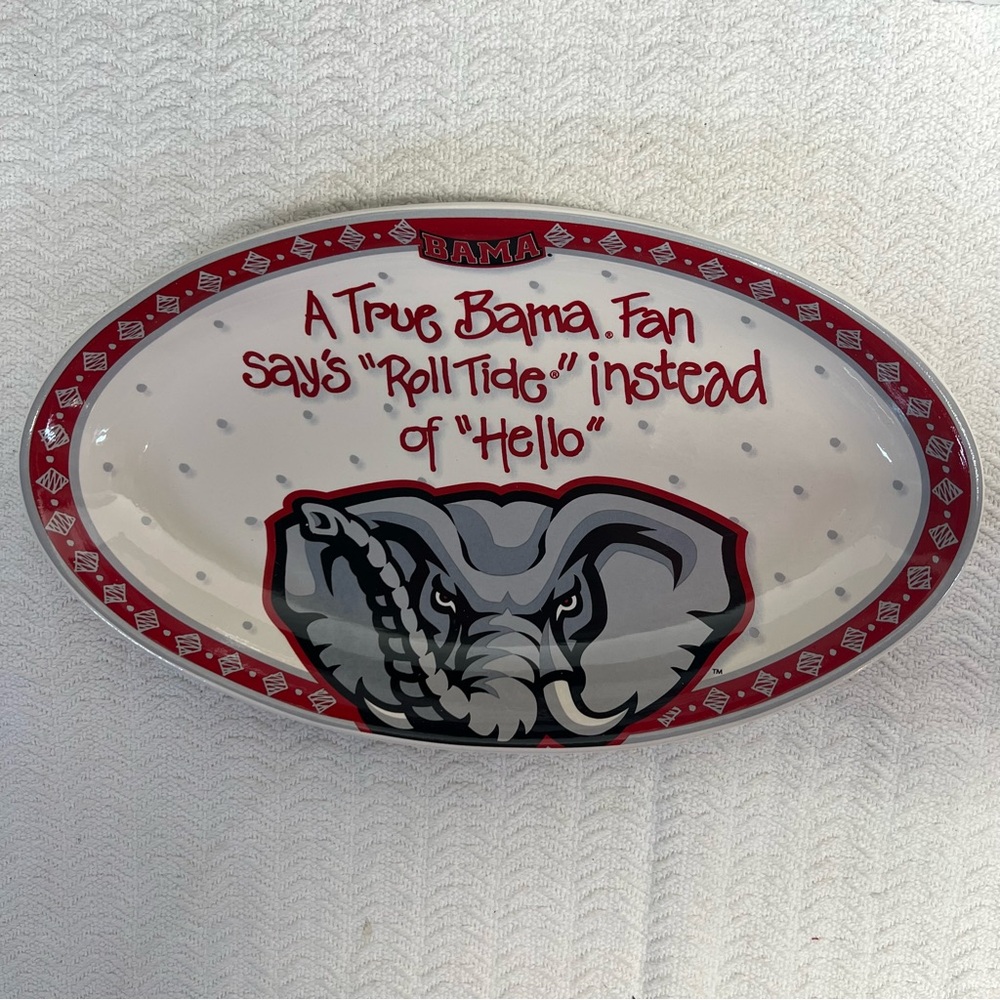the memory company / alabama roll tide true fan ceramic platter